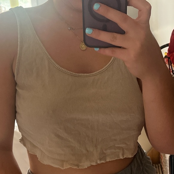 Garage Beige Ribbed Top - Picture 4 of 4